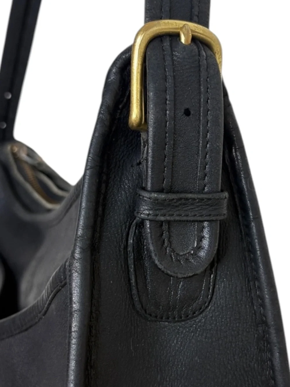 Vintage Coach Black Leather Classic Hobo Bag Made in USA BLEMISH